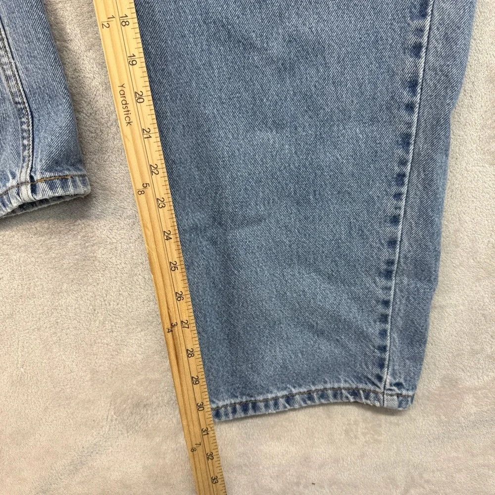 Vintage Levi's 550 Mens 42x32 Blue Relaxed Fit Light Wash 90s Denim Brown Tab - Picture 5 of 12